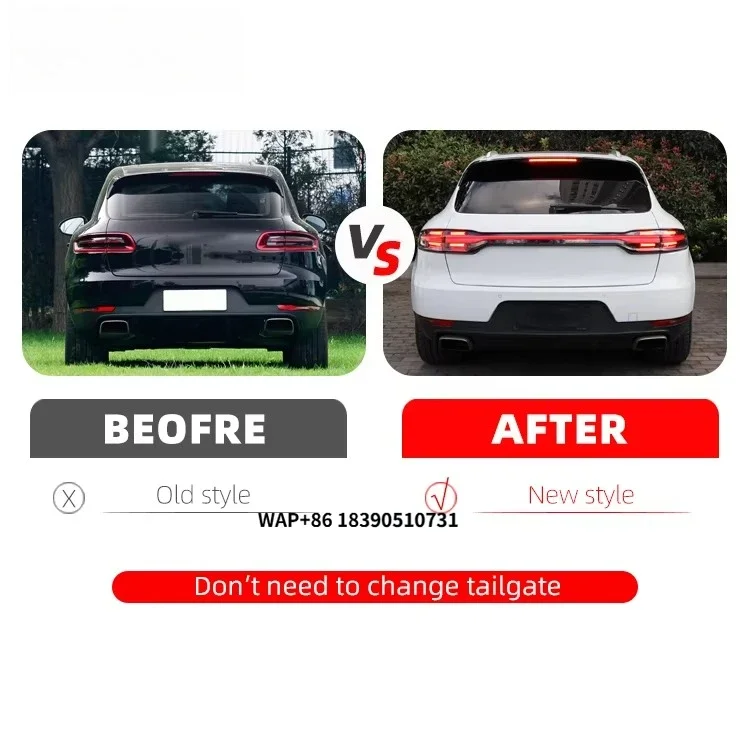 [1979] No Need to Change Tailgate Car Rear Lights 2014-2017 95B.1 Tail Light Upgrade to New Led Taillights for Macan