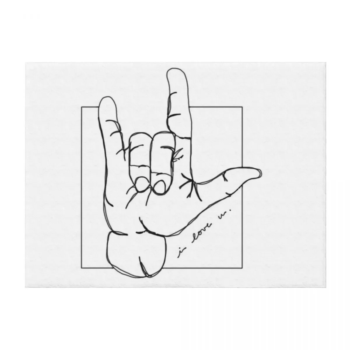 

i love you. sign language. Throw Blanket Hairy Furrys warm for winter Bed linens Blankets