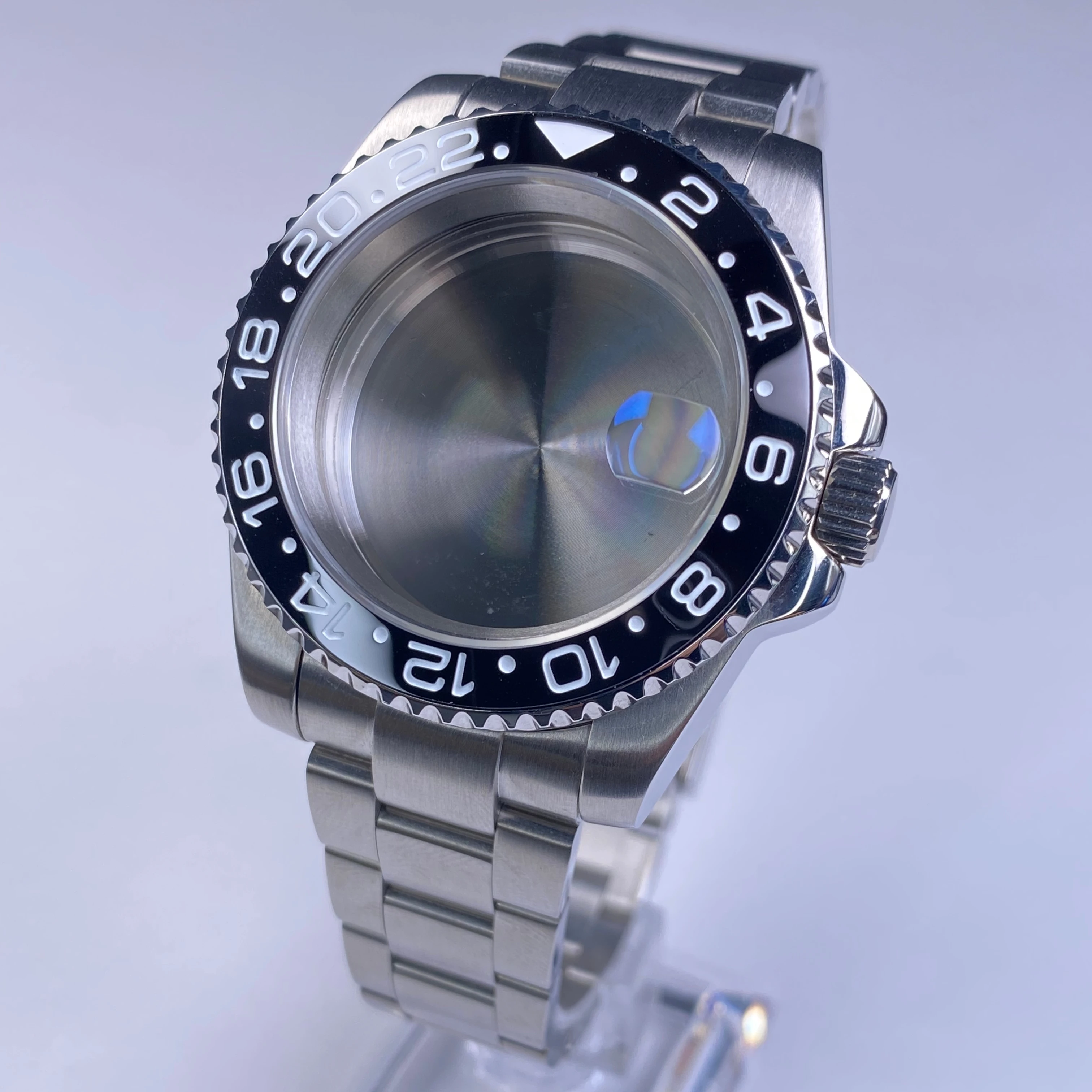 

40mm GMT/SUB Watch Case Sapphire Glass 120 Clicks Bezel Fit NH34/NH35/NH36 Movements Stainless Steel Watch Accessory