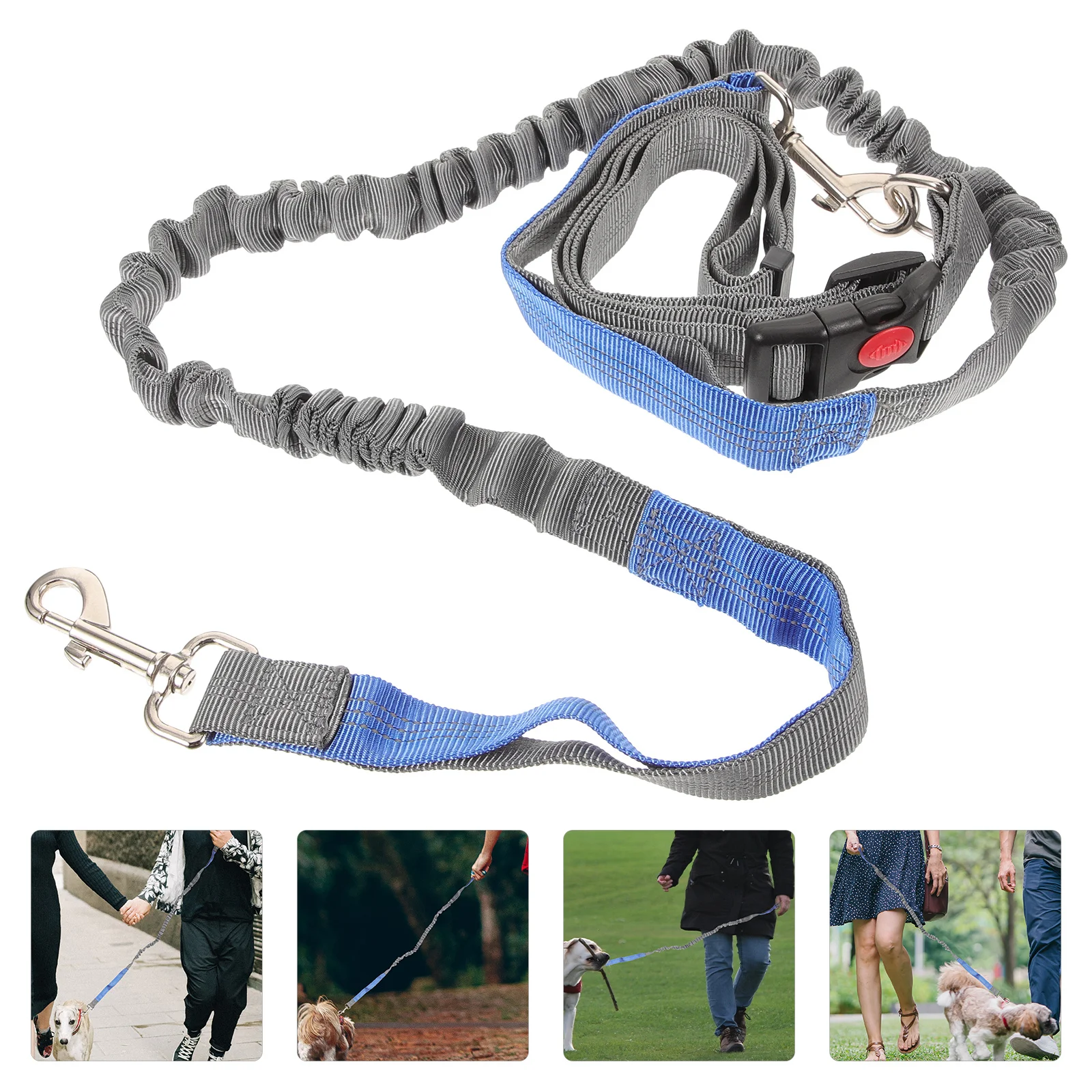 

Dog Leash For Small Medium Dogs Long Durable Bungee Running Walking Hiking Travel Pet Traction Rope Hands Free Waist Belt