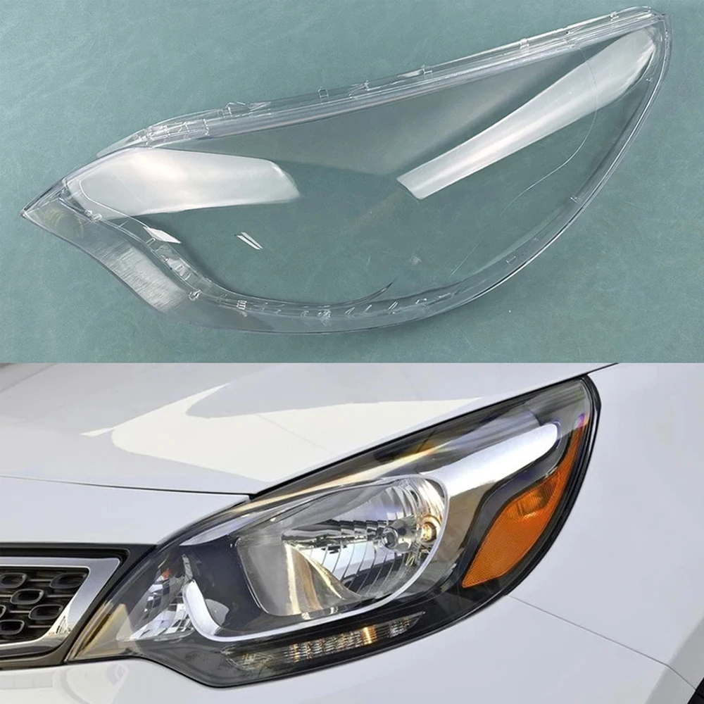 

Headlight Glass Cover For KIA Rio 2012 Plexigla Shell Lens Lampshade Cover Headlamp Lamp 3 compartments