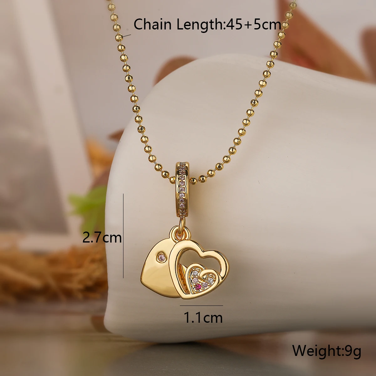 NEWBUY Delicate Heart Plane Pendant Necklaces For Women Girl Gold Color Female Party Jewelry Birthday Gift