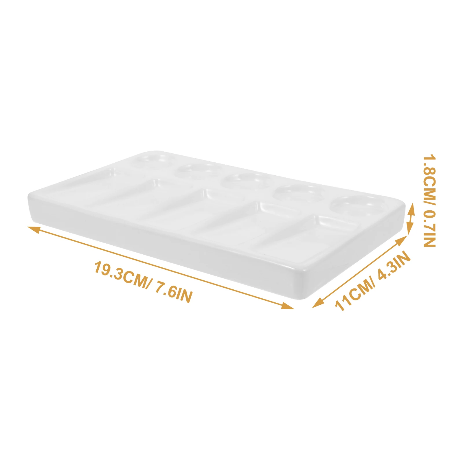 10-Well لوحة بلاستيكية مستطيلة سطح أبيض للألوان المائية الاكريليك النفط الطلاء سهلة التنظيف الخزف تقليد صينية الطلاء #6
