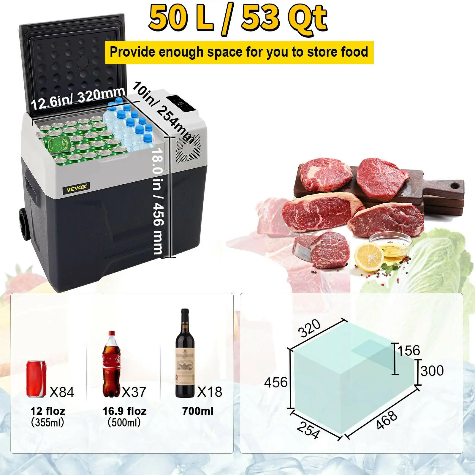 Een must-have voor camper & camping: 30L 40L 50L draagbare mini-autocompressor koelbox, dubbele spanning 12V/24V/230V gekoelde opbergbox, perfect voor varen, buitenfeesten, picknicken, houdt fruit,