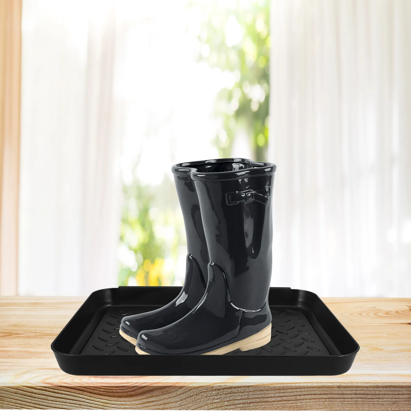 3Pcs Large Plastic Shoe Tray Waterproof Boot Tray Entryway Indoor Outdoor Multipurpose Mat for Wet Shoes Mud Dirt Water