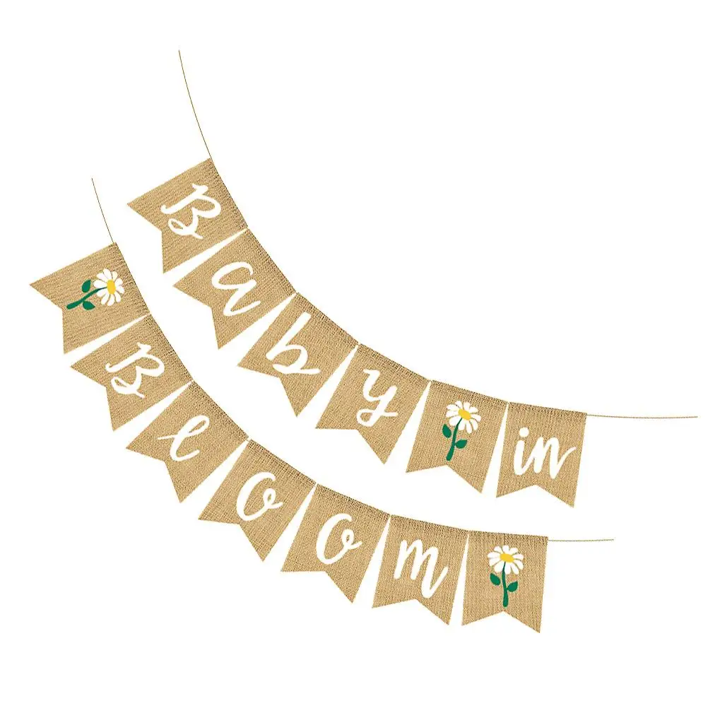 

Fishtail Flag Decorative Party Birthday Banner Linen Flower Design Door Garland