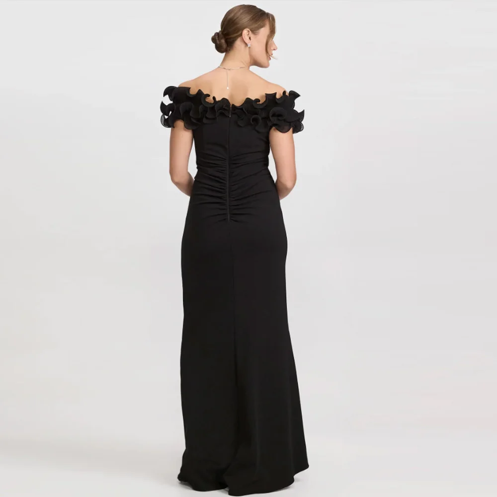 Customized Ruffle Off Shoulder Mother of Birde Dresses for Women Wedding Ruched Elegant Evening Dress