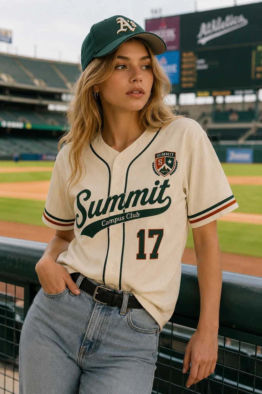 Women's Pinstripe Baseball Jersey T‑shirt Retro Campus Short Sleeve Button‑Up Baseball Jersey Casual Street Sports Daily Outfit