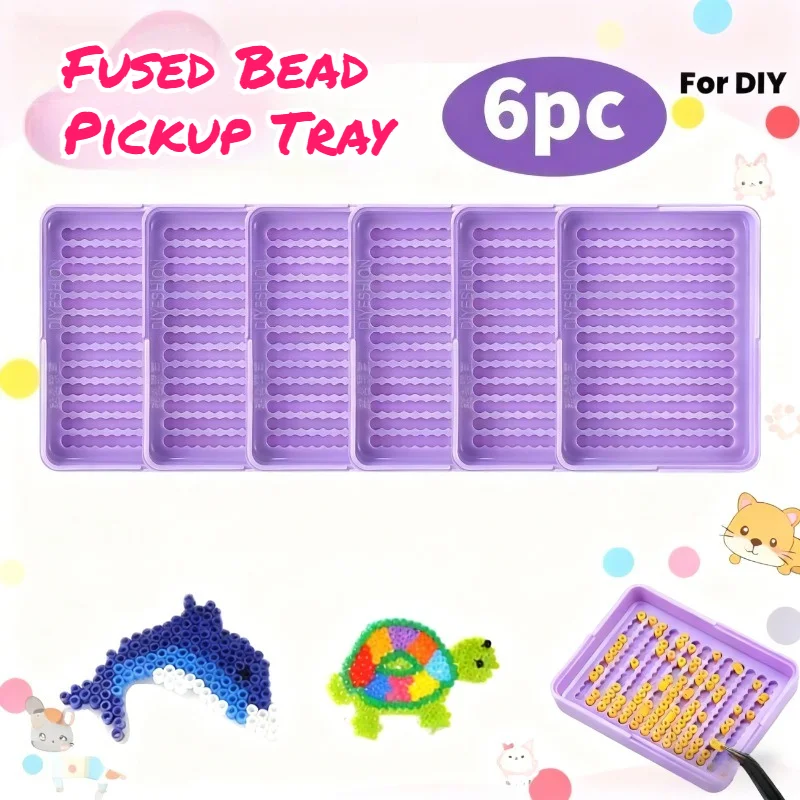 

Набор из 6 пластиковых лотков для хранения бисера 2,6 мм, органайзеры для сортировки бисера, инструменты для рукоделия, лотки 2,6 x 2 дюйма