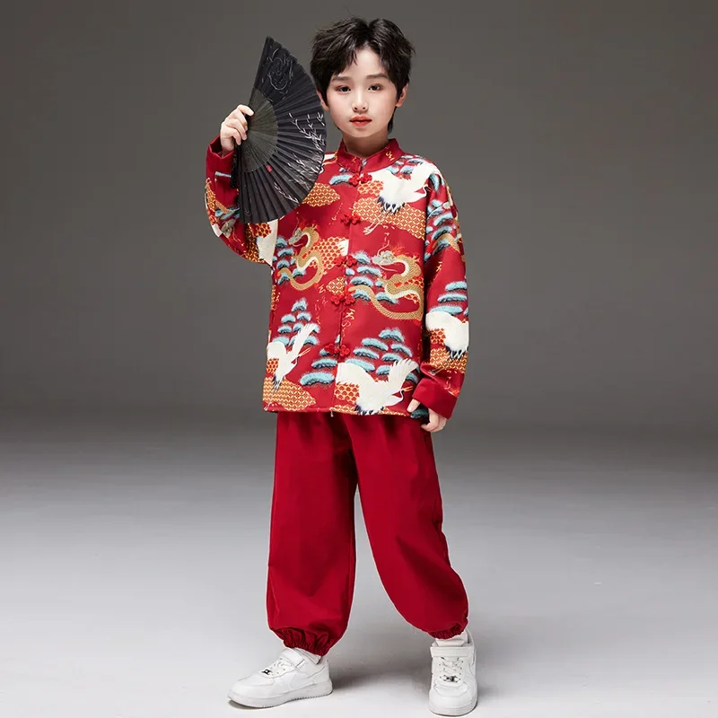 Roupa de desempenho estilo chinês para crianças e adolescentes, roupas de passarela para meninas e meninos, dança clássica, show de coro, fantasias para crianças