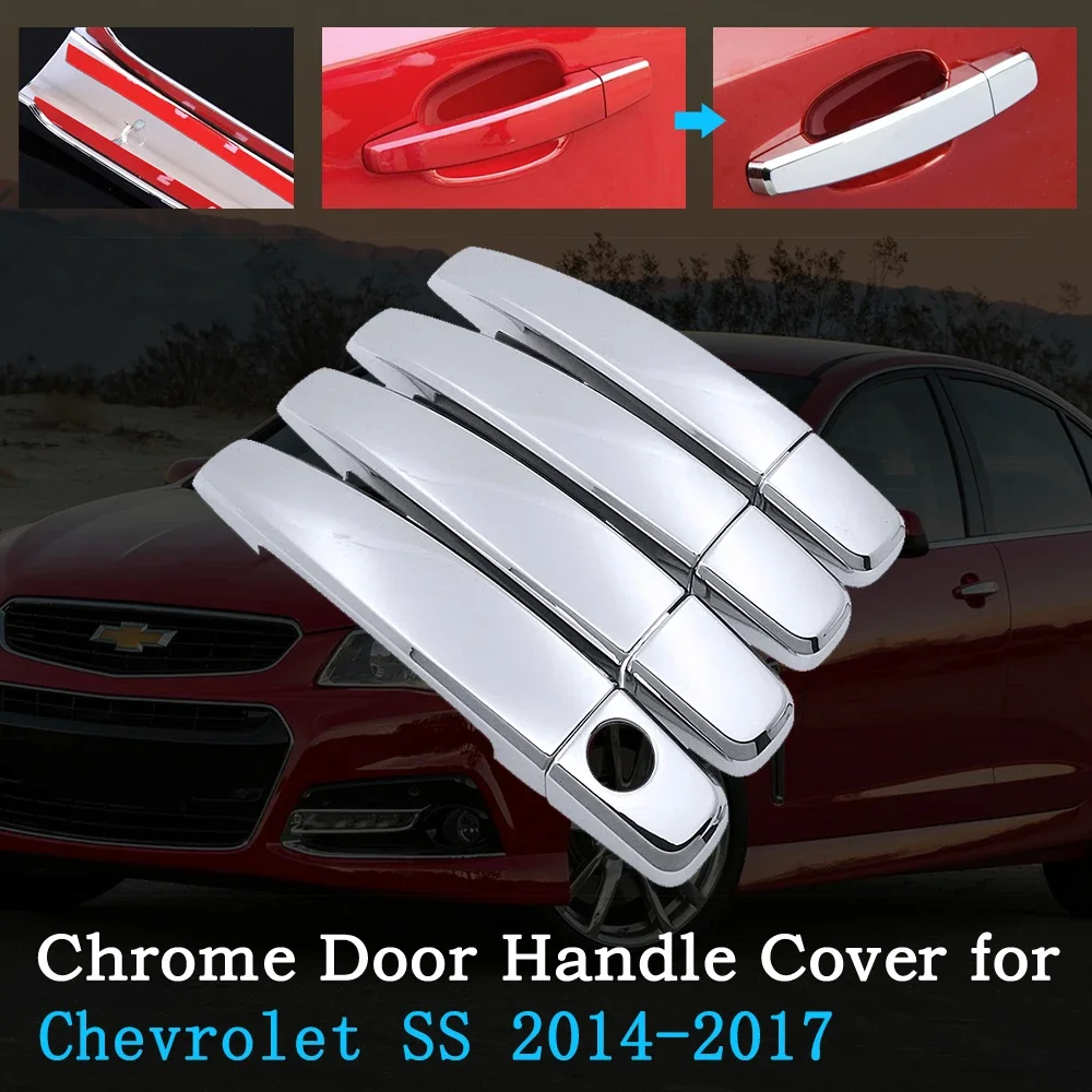 Chrome Car Door Handle Cover for Chevrolet SS 2014-2017 Holden Commodore VF Luxury Trim Set Exterior Car Accessories 2015 2016