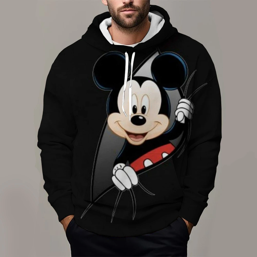 2024 Disney Mickey Mouse 3D Print Hoodie Mens Womens Casual Sports Pullover Hoodie Cartoon Kid Girl Boy Hoodie Fashion Street