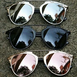 Cat Eye Mirror New Arrival Sunglasses Hot Sale Women Men UV400 aviation Mirror Sun Glasses Brand Design Rose Gold Cool Victoryli