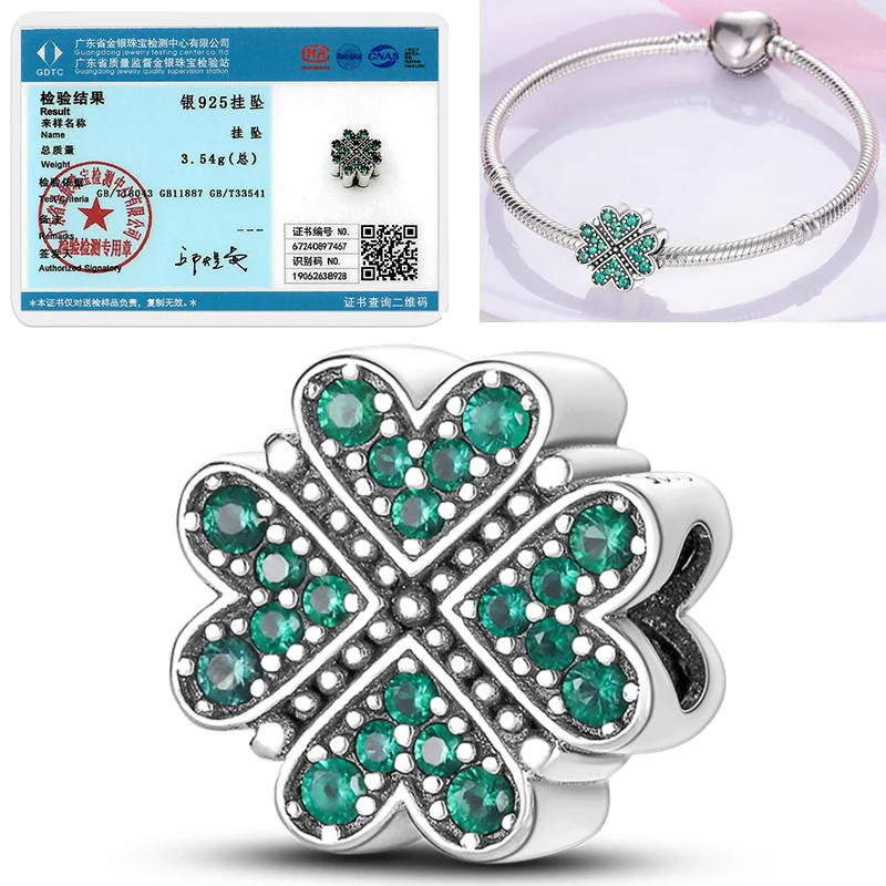925 Sterling Silber Charm-Perlen Schmetterling Kleeblatt Glücksbringer Katze Böser Blick Delfin Reise-Charms für DIY Armband Halskette Damengeschenk – Detail 29