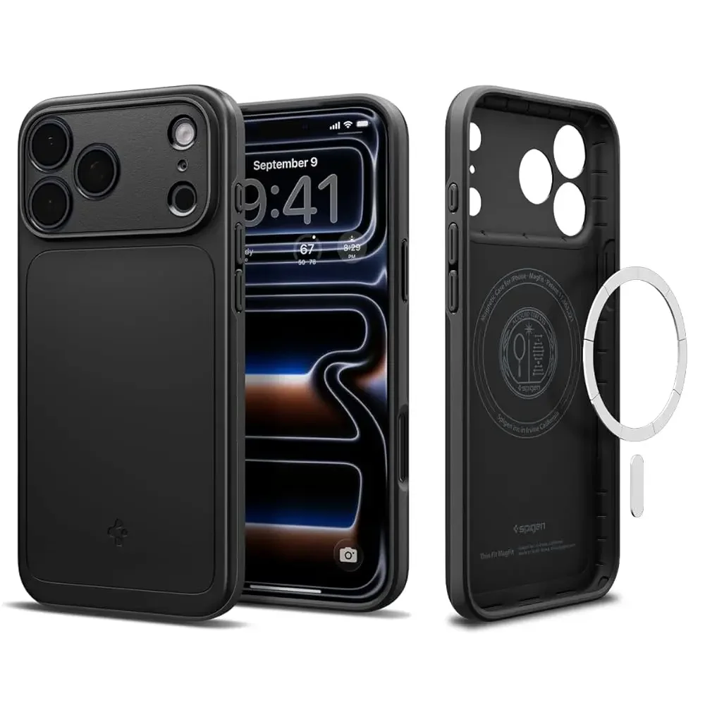 

for iPhone 17 Pro Max Case, Thin Fit MagFit [TPU Covered Camera Control] [Compatible with MagSafe] - Abyss Green