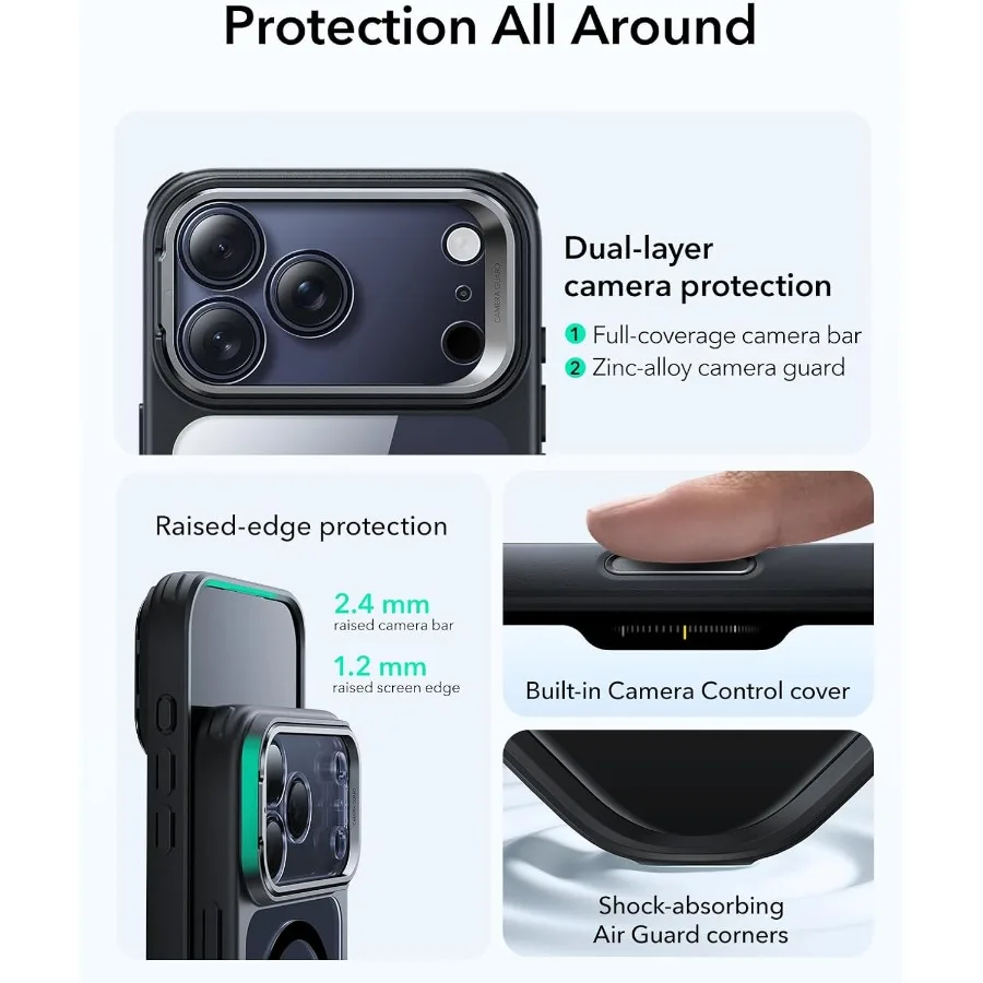 حافظة هاتف مغناطيسية للحماية من السقوط من الدرجة العسكرية مع حامل وتحكم في الكاميرا لهاتف iPhone 17 Pro متوافقة مع MagSafe Scra #3