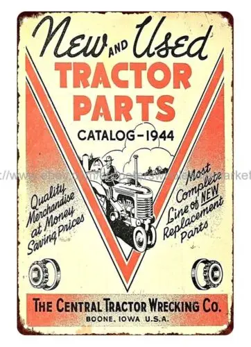 中央トラックワインカー部品、金属錫サイン、サインアートウォール、新品、1944