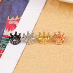 2pcs Mini Metal Crown For 1:12 Dollhouse Miniature Gold Sliver Bronze Mini Alloy Crown Model Toys Dolls Dollhouse Accessories