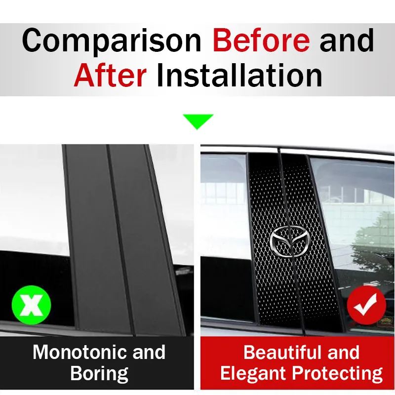PET Car Window Pillar Mouldings Trim Cover For Mazda CX-3 CX-4 CX-5 Atenza BT-50 MX-3 MX-5 Mazda 2 Mazda 6 Car Styling - Image 6