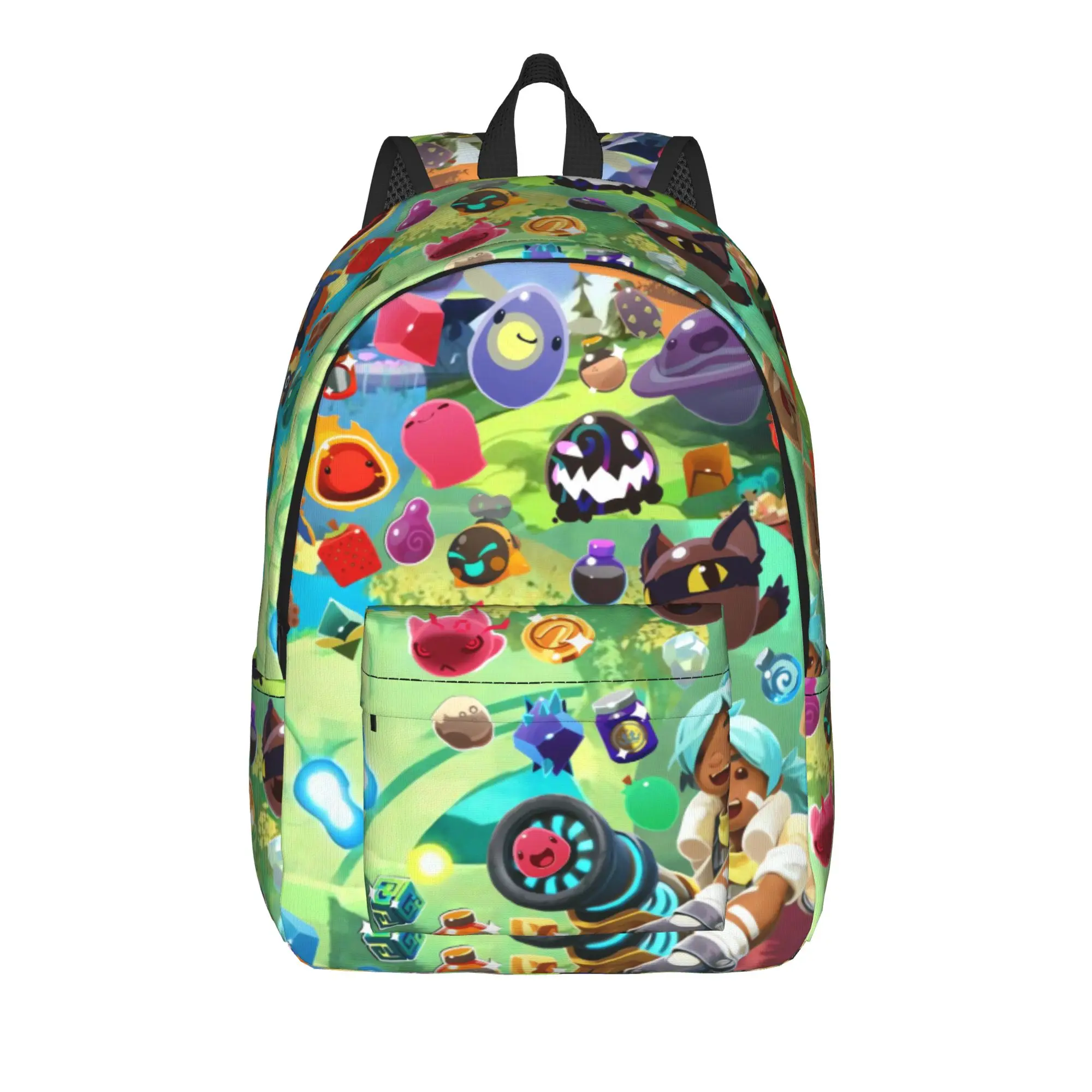 Bright Busy Slime Rancher Backpack  Kawaii Backpacks Student Daily Lightweight School Bags Colorful Rucksack