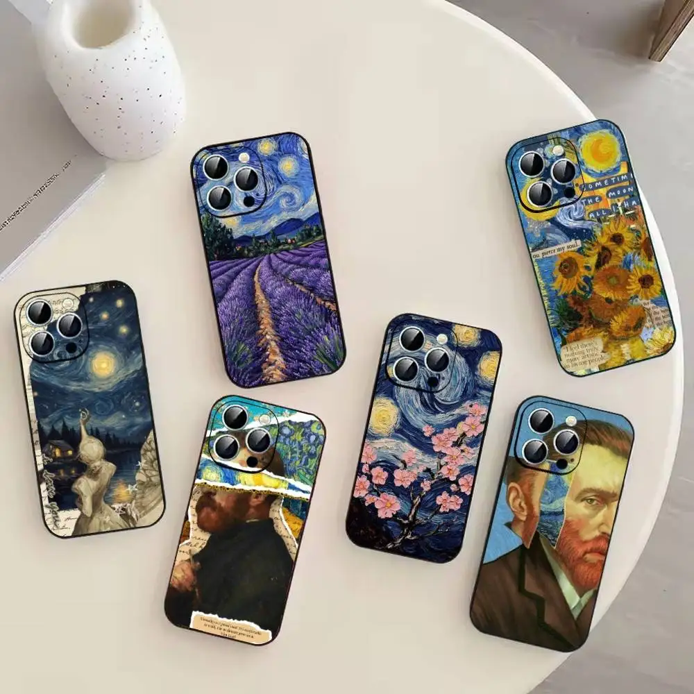 

Van Gogh A-Art Aesthetic Phone Case For iPhone 17, 16,15,14,13,12,11 Plus,Pro Max, Others Soft Black Cover