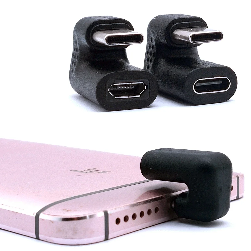 USB 2.0 TYPE-C plug to micro5p TYPE-C female Android phone tablet elbow data transfer game charging adapter plug