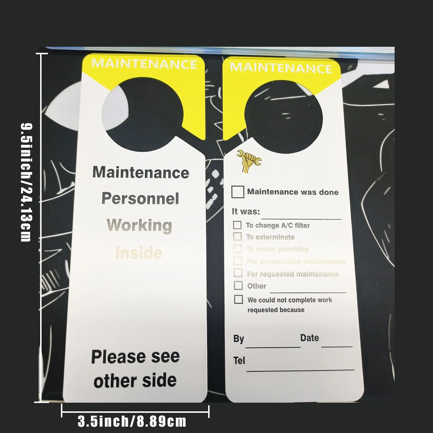 Maintenance Door Hanger Tags,30pcs 3.5*9.5 inch Light Bule Maintenance Door Tag,Maintenance Record Plastic Tag