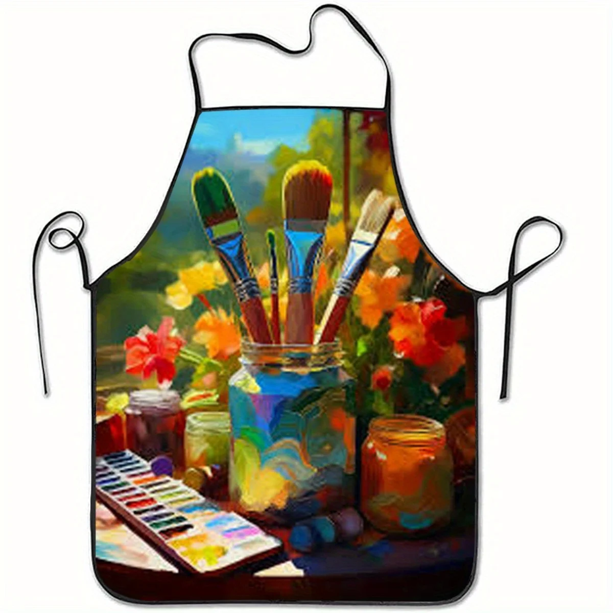

1pc Artist Studio & Home Kitchen Apron - Artistic Workspace & Household Chore Apparel, Baking Accessory, Vibrant Design