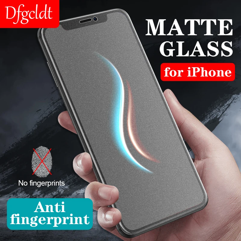 

No Fingerprint Matte Tempered Glass for iPhone 11 12 13 Pro XS Max Screen Protector iPhone XR 8 7 6 Plus Frosted Protector Film