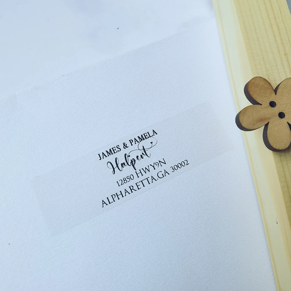 48pcs 20X70mm Customization Address Sticker Custom Wedding Favor and Gift Tags Customization of transparent stickers