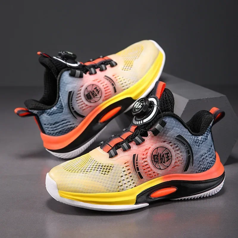 Boys 2024 Summer Basketball Shoes Breathable Shock Absorbing Sports Shoes Youth Non-Slip Wear-Resistant Sports Shoes