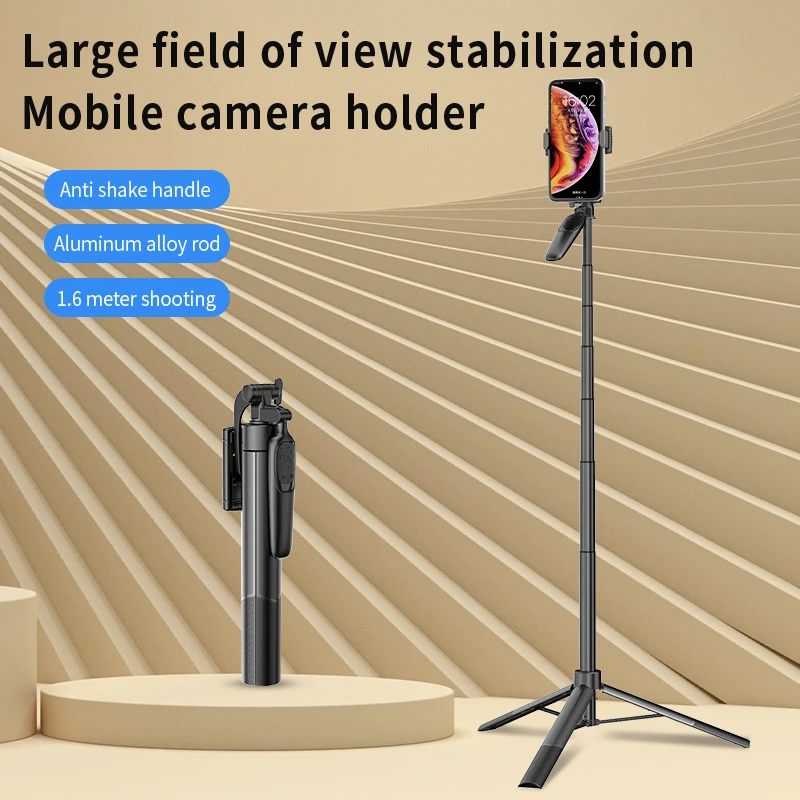 1.6m Wireless Selfie Stick Tripod Stand Foldable Monopod Light For Smartphones Balance Steady Shooting Live