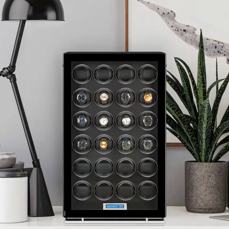 Quiet Durable Luxury High Quality Automatic Watch Winder Box 24 Slots Safe Motor Watch Cases Rectangular Cabinet