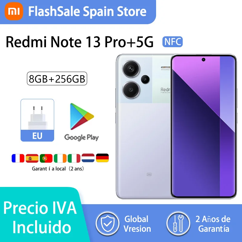 Xiaomi Redmi Note 13 Pro Plus 5G,Smartphones，NFC,MediaTek Dimensity 7200-Ultra, 120W charging, 5000mAh (typ) battery ，200MP Camera，120Hz，Local warranty, global version