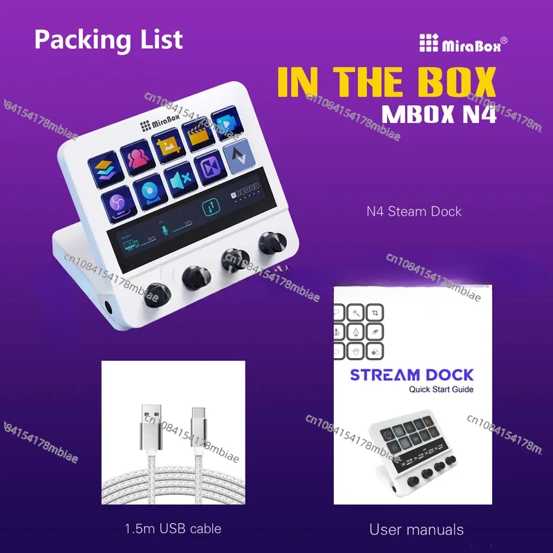 

Mirabox Stream Deck N4 10-Keys Mini Keyboard Dual Usb-C & Usb-A Adjustable Stand Touch Visual Macro Keyboard Game Office Gifts