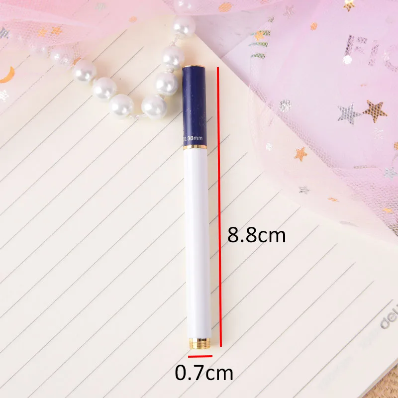 1pc Creative Cigarette Shape Mini Pocket Fountain Pen Student Practise Metal Calligraphy Pen 0.38mm Color Randomly