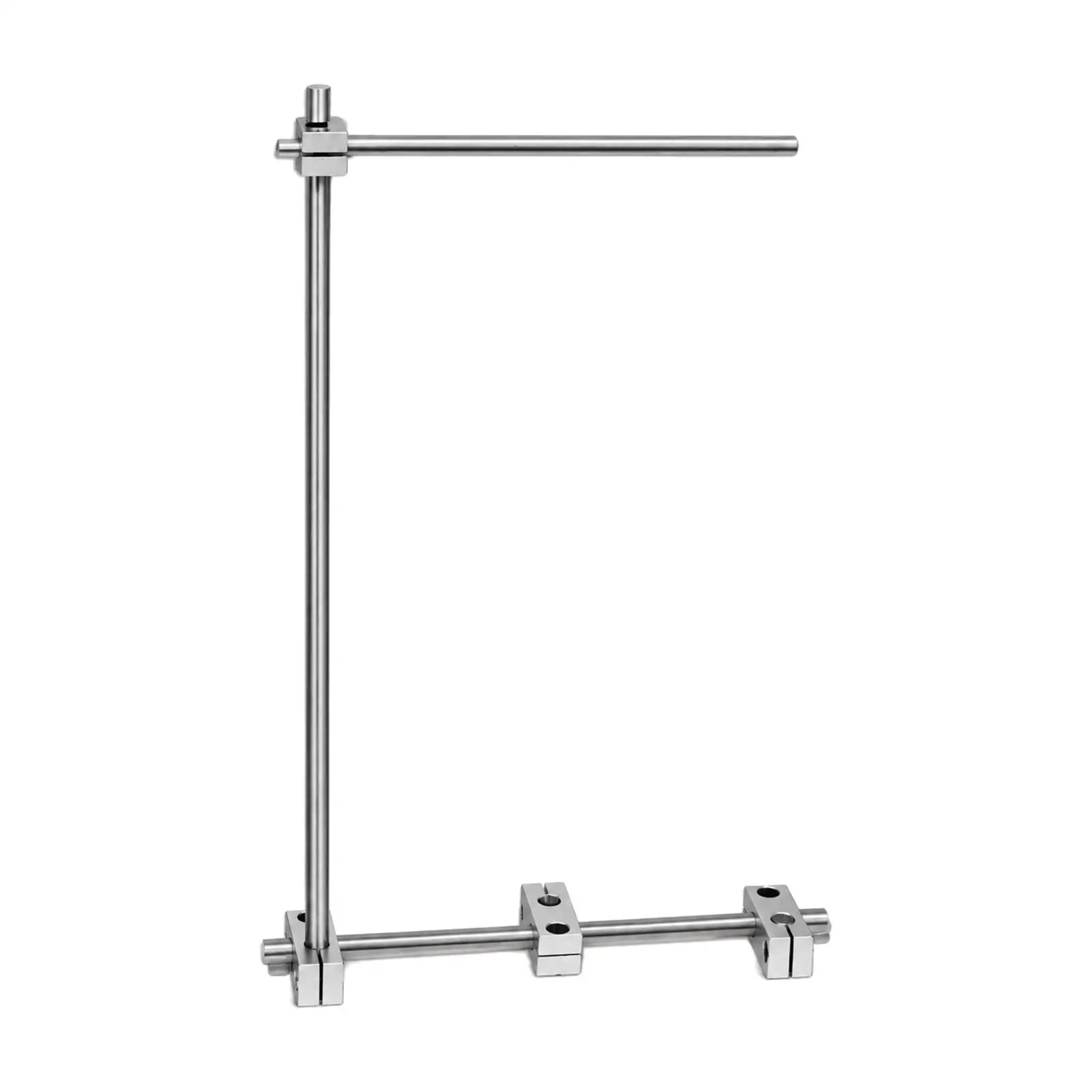 Silver Metal Display Stand Holder for Photo Cards Menus with Adjustable Base and Upper Rail for Counter Retail Display Shelf