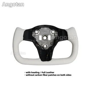 टेस्ला मॉडल 3 2016-2022 और 2020-2022 मॉडल YW के लिए फुल लेदर हीटेड योक स्टीयरिंग व्हील/बिना कार्बन फाइबर साइड्स के 10 best sales टेस्ला ऑटोपायलट - №4