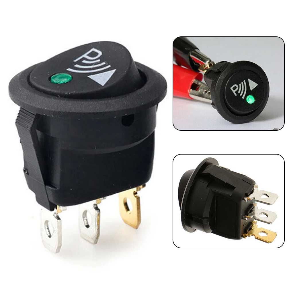 Round Rocker Switch Car 3 Pin Rocker/Parking Off Switch Front Rear Walking Sensor Interior Accessories