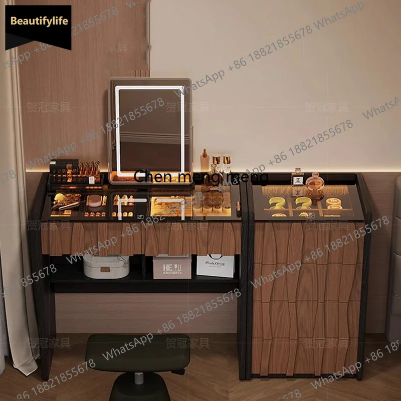 B567 Mesa de tocador Vintage de jardín, escritorio de maquillaje de madera para dormitorio, tocador pequeño, esquina de café, Comoda Pra Quarto, muebles posmodernos