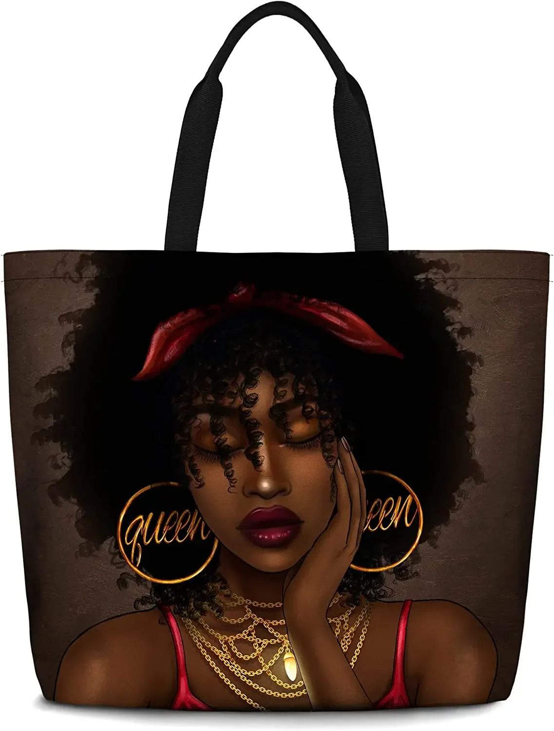 

Women Tote Bags African American Woman Shoulder Bag Afro Black Girl Magic Satchel Handbags For Shopping,Work,Grocery,Gym