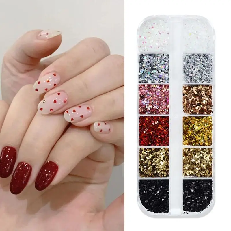 Elegant 12Grid 3D Gold Rivet Nail Decor; Features Seahorse, Starfish, Conch Pearl, Mini Caviar Beads, and Dazzling Rhinestones