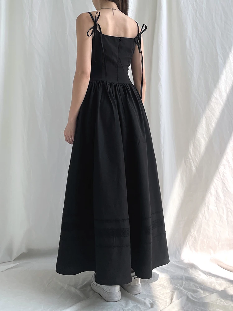 Darlingaga Gothic Grunge Corset Strap Long Dress: The Ultimate Dark  Academia Black Outfit for Autumn Campus Life
