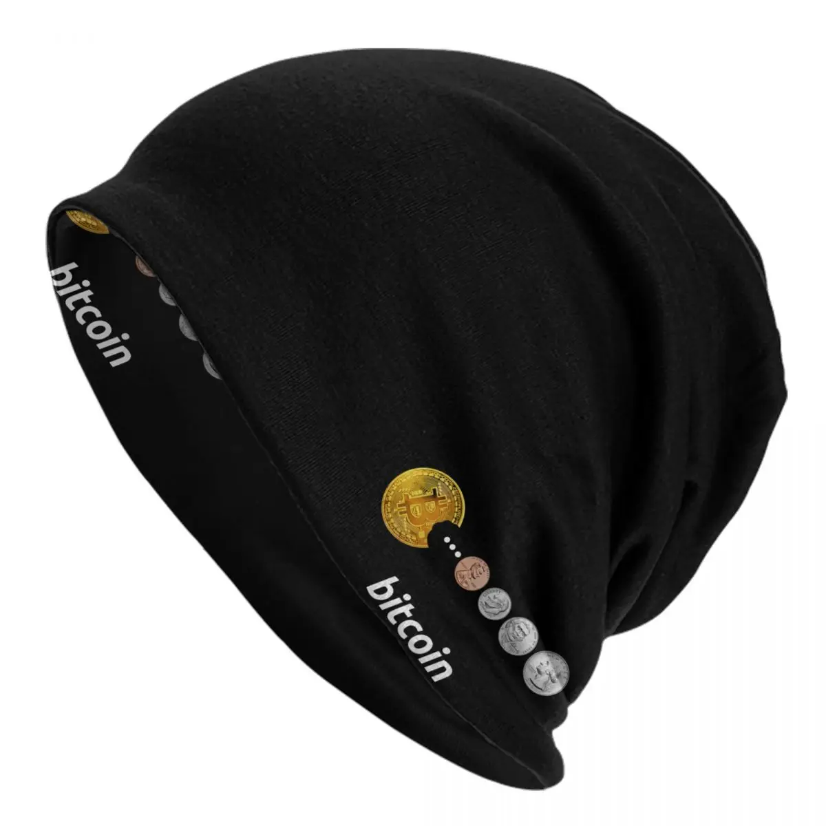 Custom Bitcoin Snacks Bonnet Hats Cool Knitting Hat For Men Women Winter Warm BTC Crypto Coins Skullies Beanies Caps