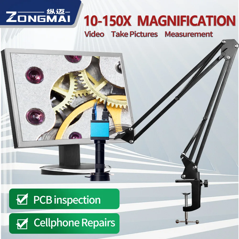 ZONGMAI 1080P 2K FULL HD Industrial Microscope True 16 Million Pixel C-Mount Digital Camera  For PCB Soldering Phone Repair