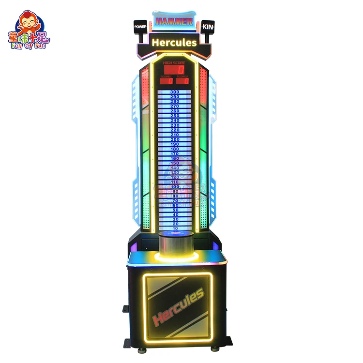 Indoor Sport Equipment Coin Operated Big Punch Hammer Hitting Machine Strength Test Hammer Game Machine for Sale