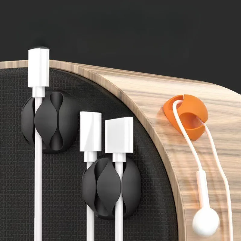 1/6 pçs desktop simples fio enrolador organizador de fio cabo usb fixador mouse braçadeira classificador