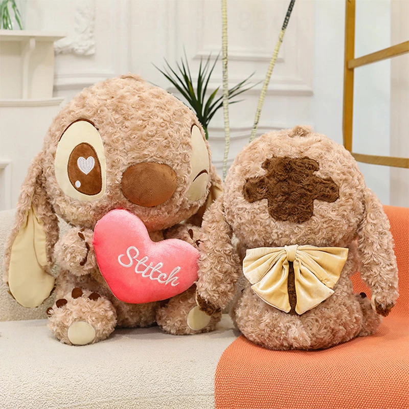 

Kawaii Disney Plush Toy Cute Stitch Filled Doll Soft Teddy Bear Pillow for Kids Birthday Gift Rose Velvet Cuddly Stuffed Animal