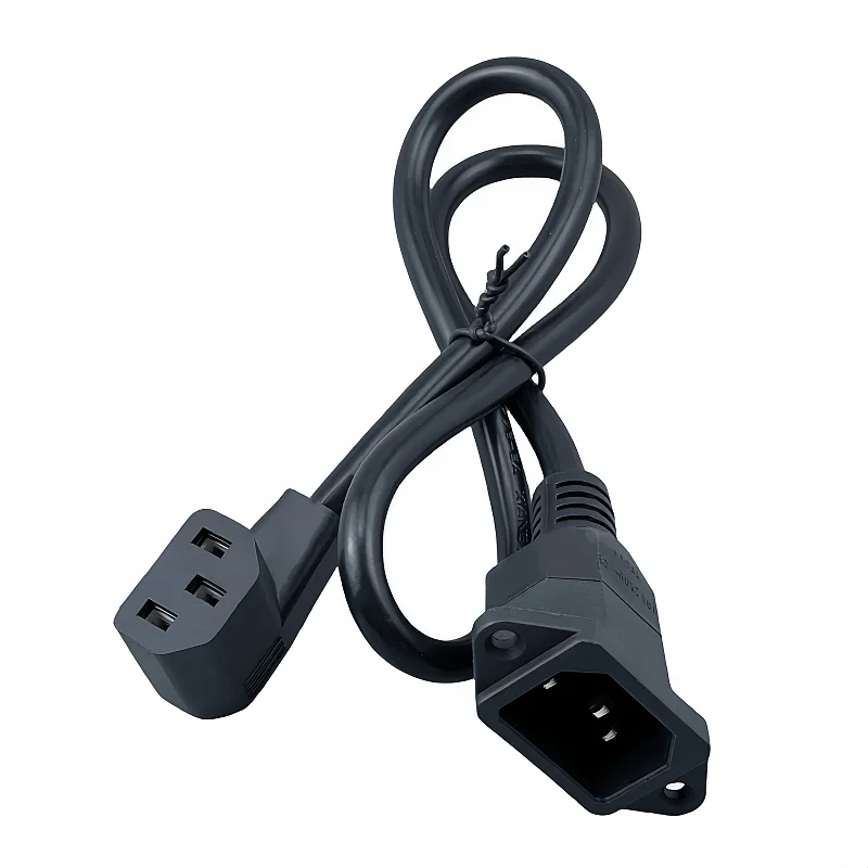 IEC320 C14 to C13 Extension cord C14 with screw holes and C13 Short 60cm lenght