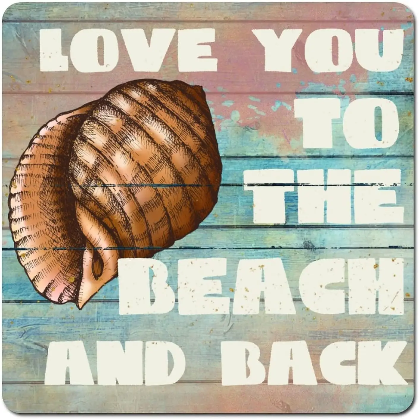 Vintage Metal Signs 12 Inch Love You to The Beach And Back Street Sign Vintage Sea Shell Conch Ocean Sunny Customized